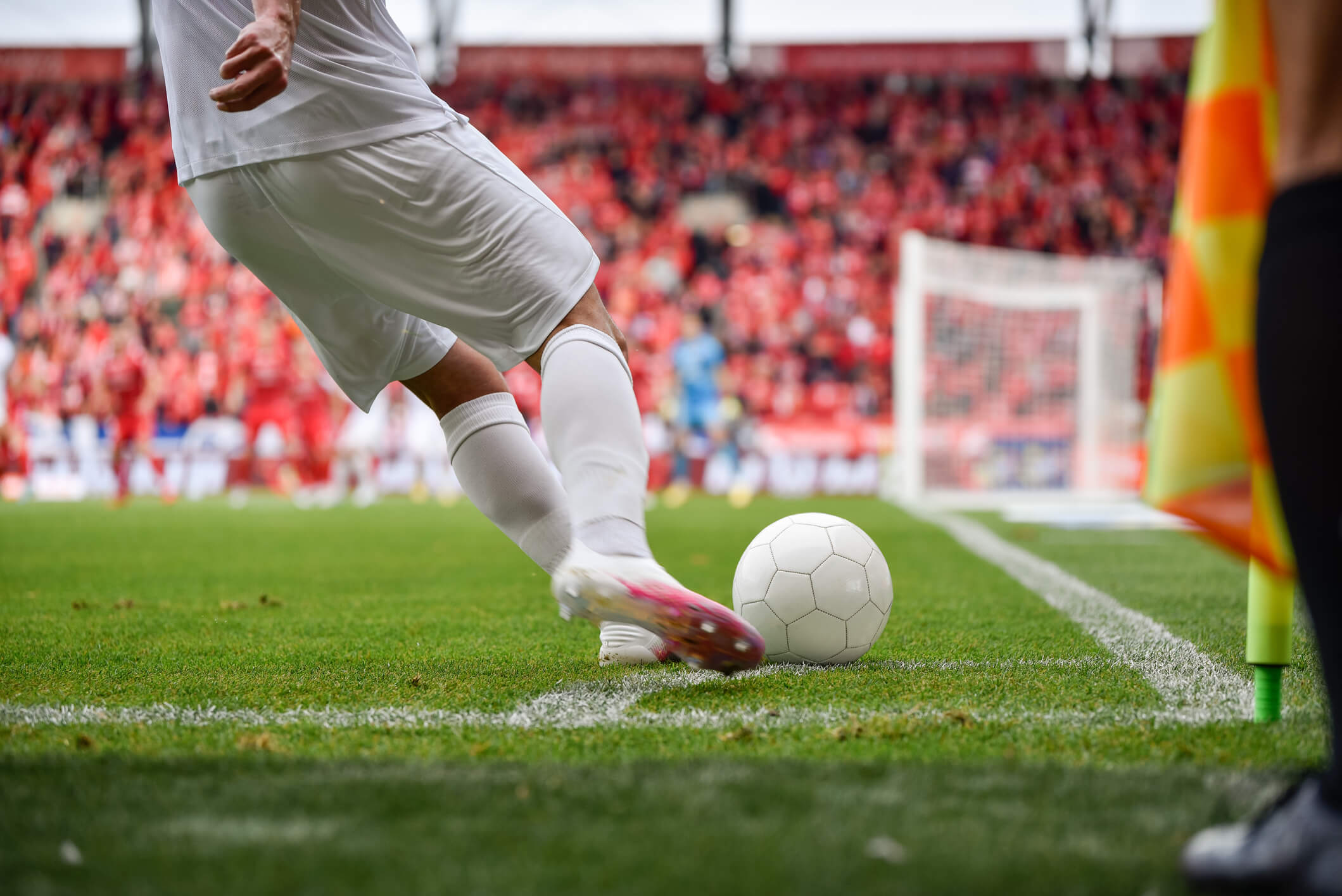 A soccer player with cleat insoles.